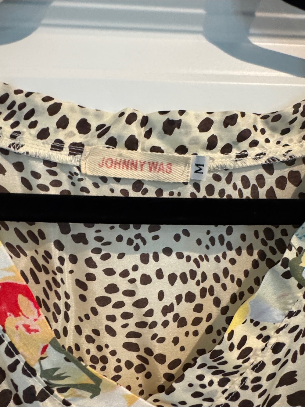 Johnny Was Cream Tunic with Red & Yellow Floral Accents - Picture 2 of 3